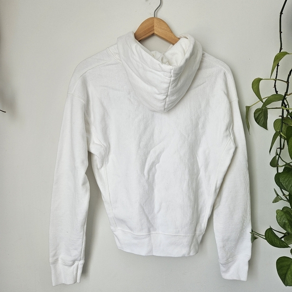 Champion Reverse Weave White Hoodie Small Classic Pullover Sweater Logo Embroide - Picture 11 of 12